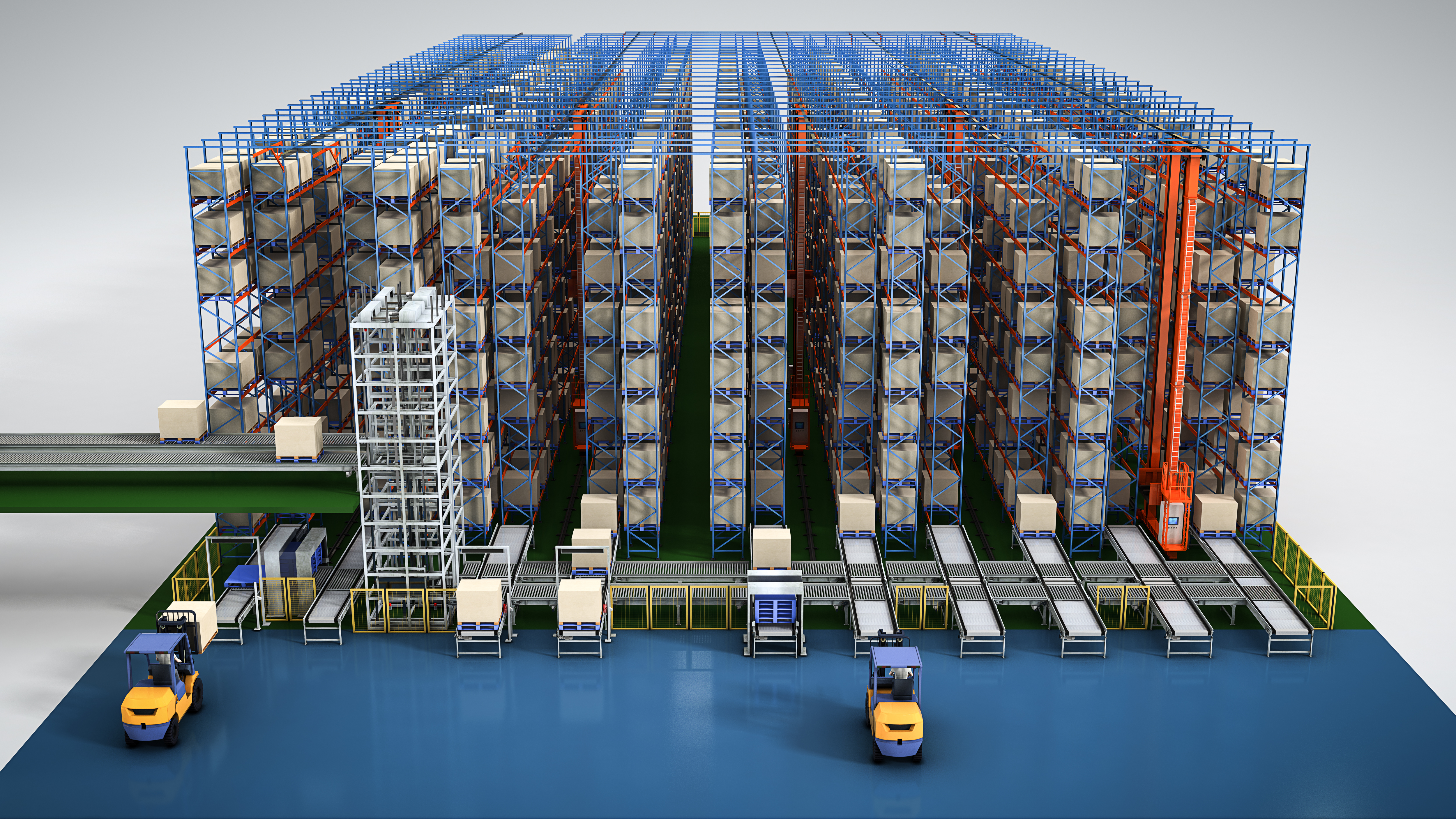 Penyimpanan Pallet AS/RS Automatik Automasi Ketumpatan Tinggi Dikawal Pengekod Tersuai